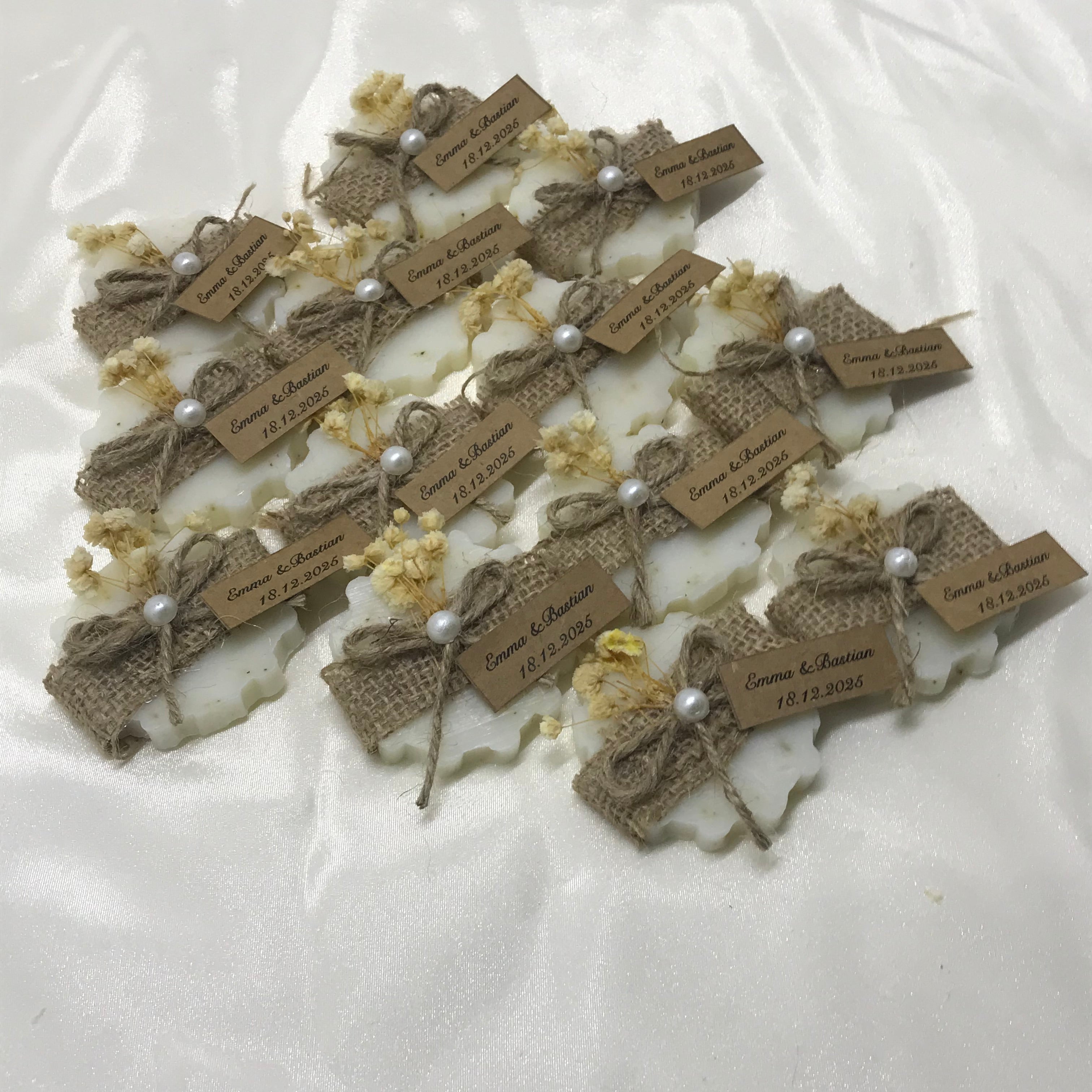 Rustikale Gastgeschenk Seife mit Deko