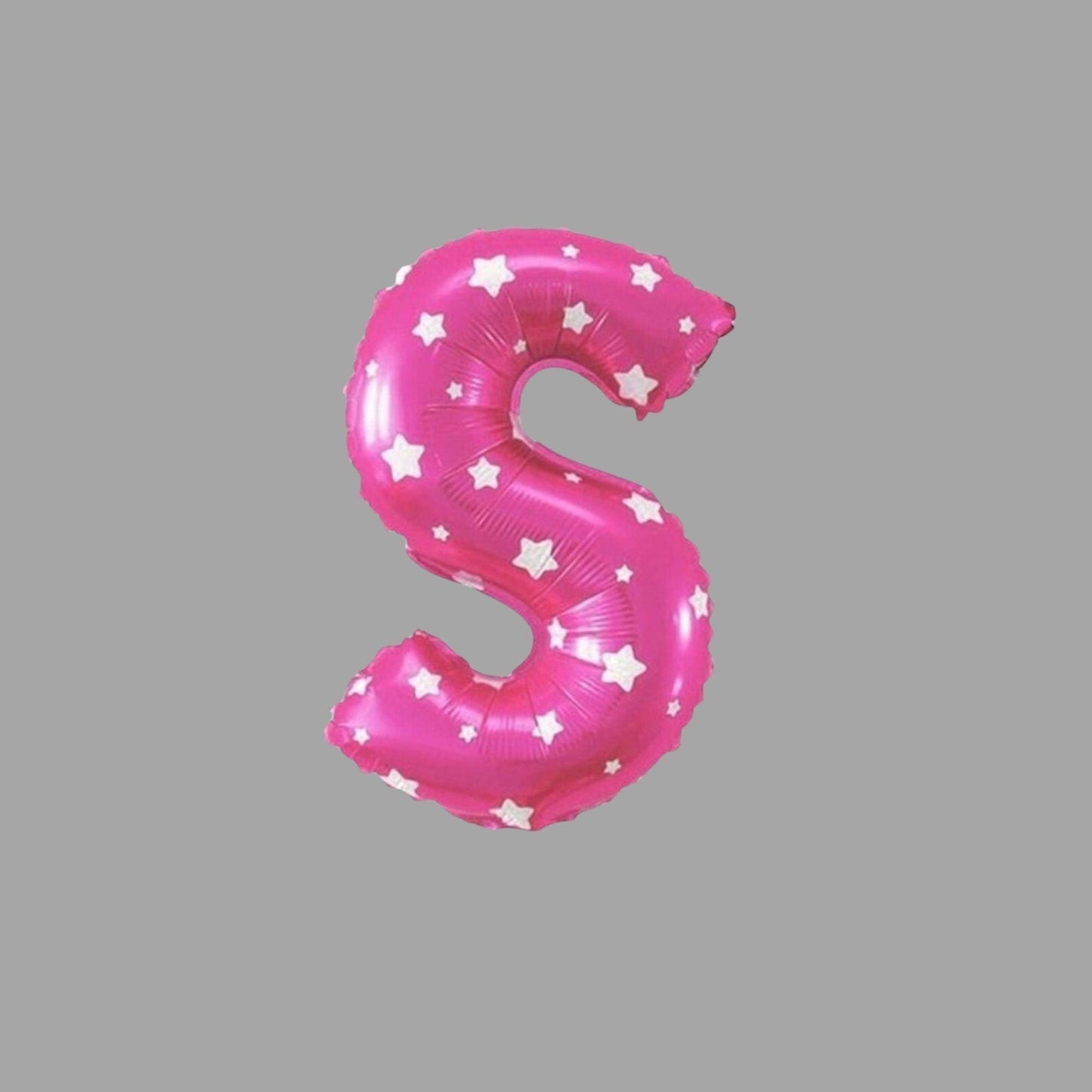 Folienballon Buchstabe S Rosa mit Sternen