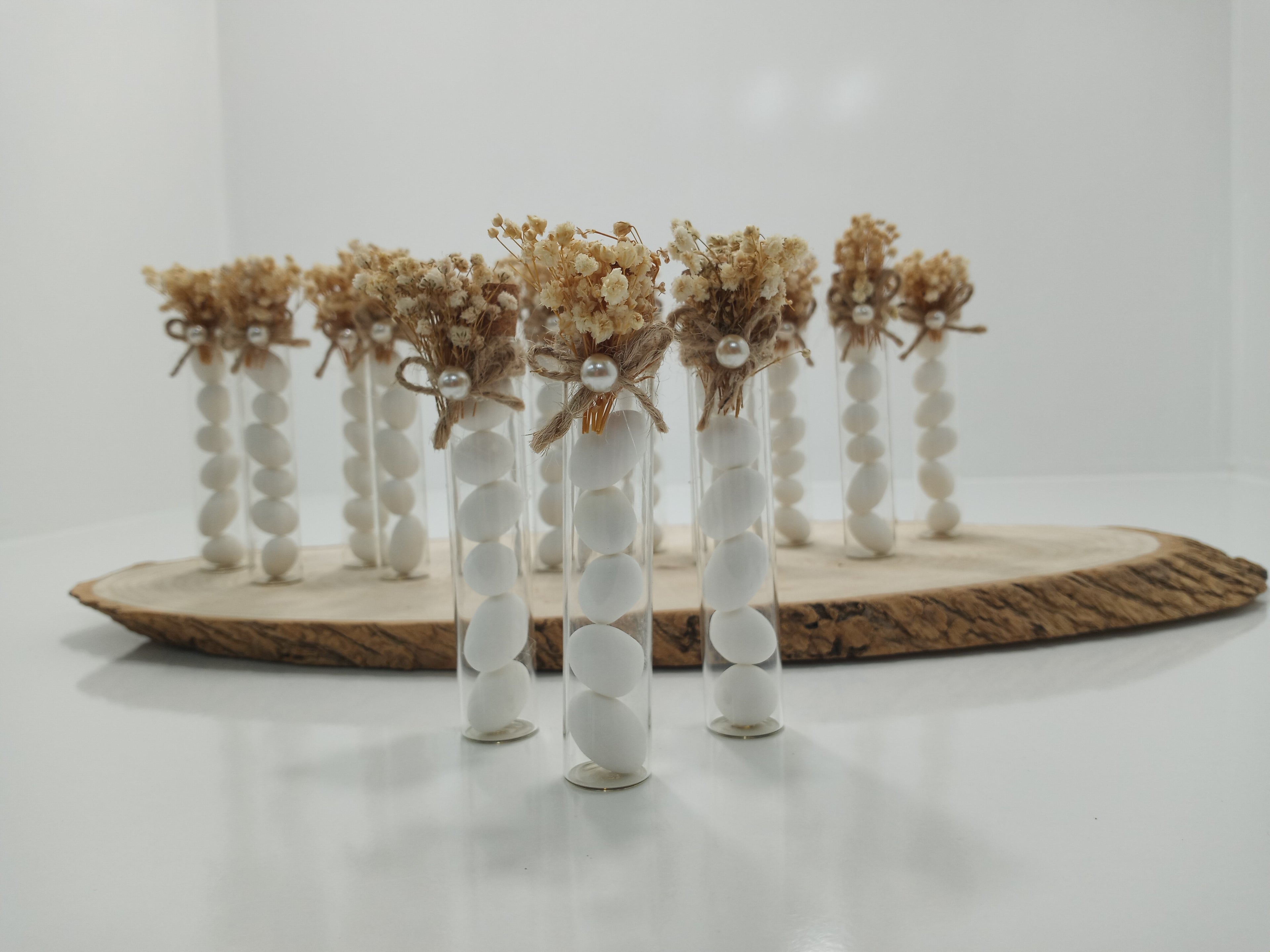 Tubes en verre avec dragées