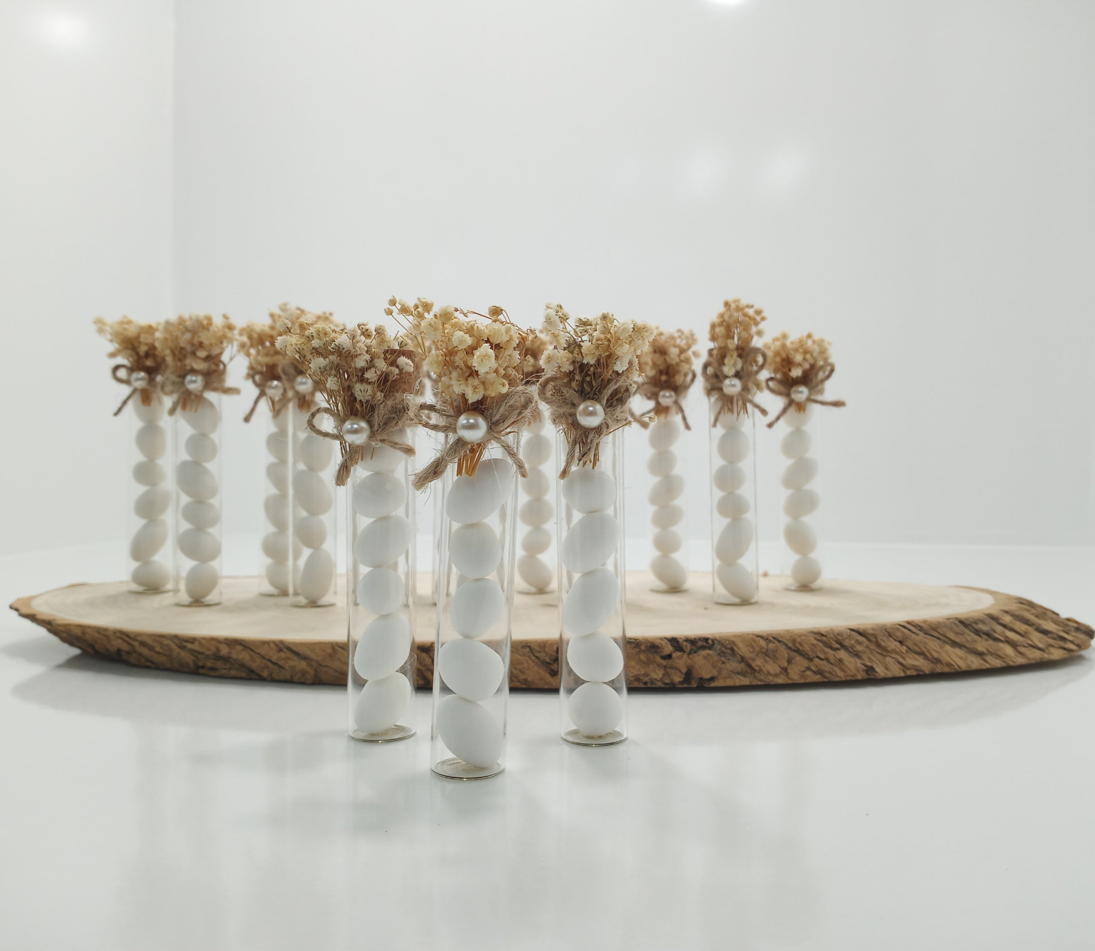 Tubes en verre avec dragées