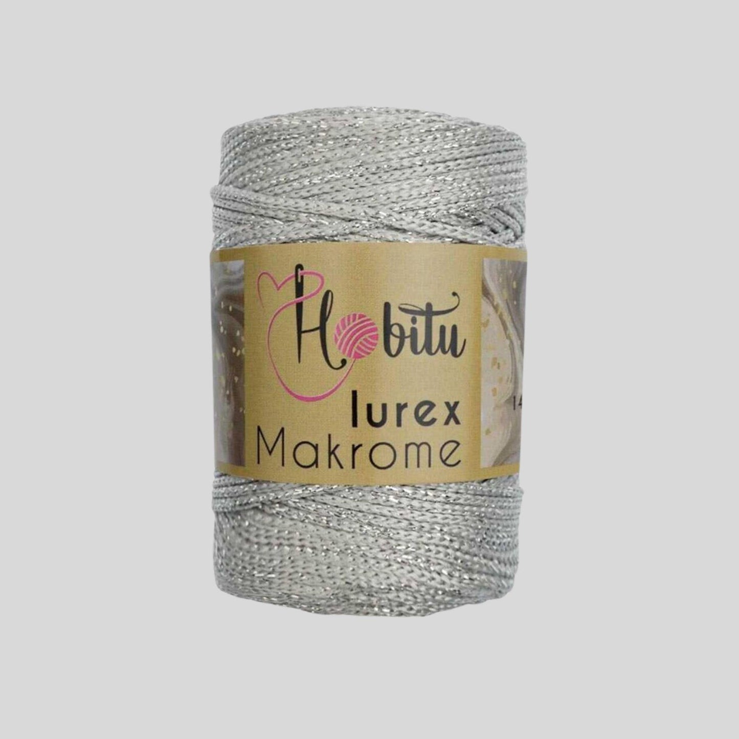 Lurex Makramee-Garn Silbergrau