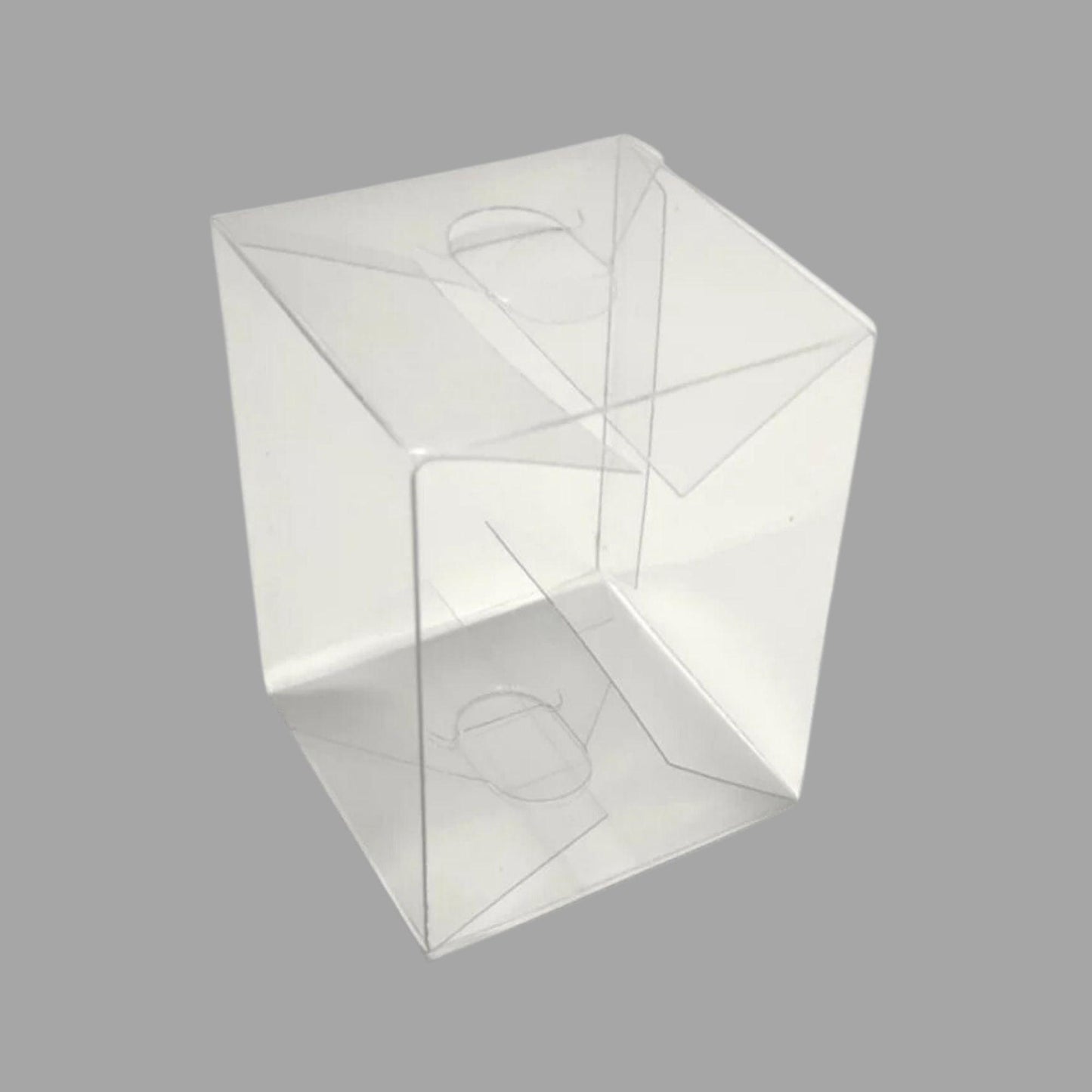 Quadratische Box aus durchsichtigem Kunststoff