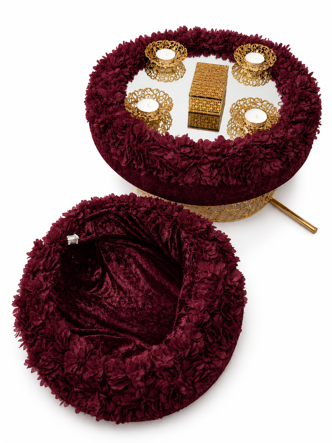 Henna Set in Rot Gold mit Kina Tepsisi und Kina Sepeti fuer Henna Nacht