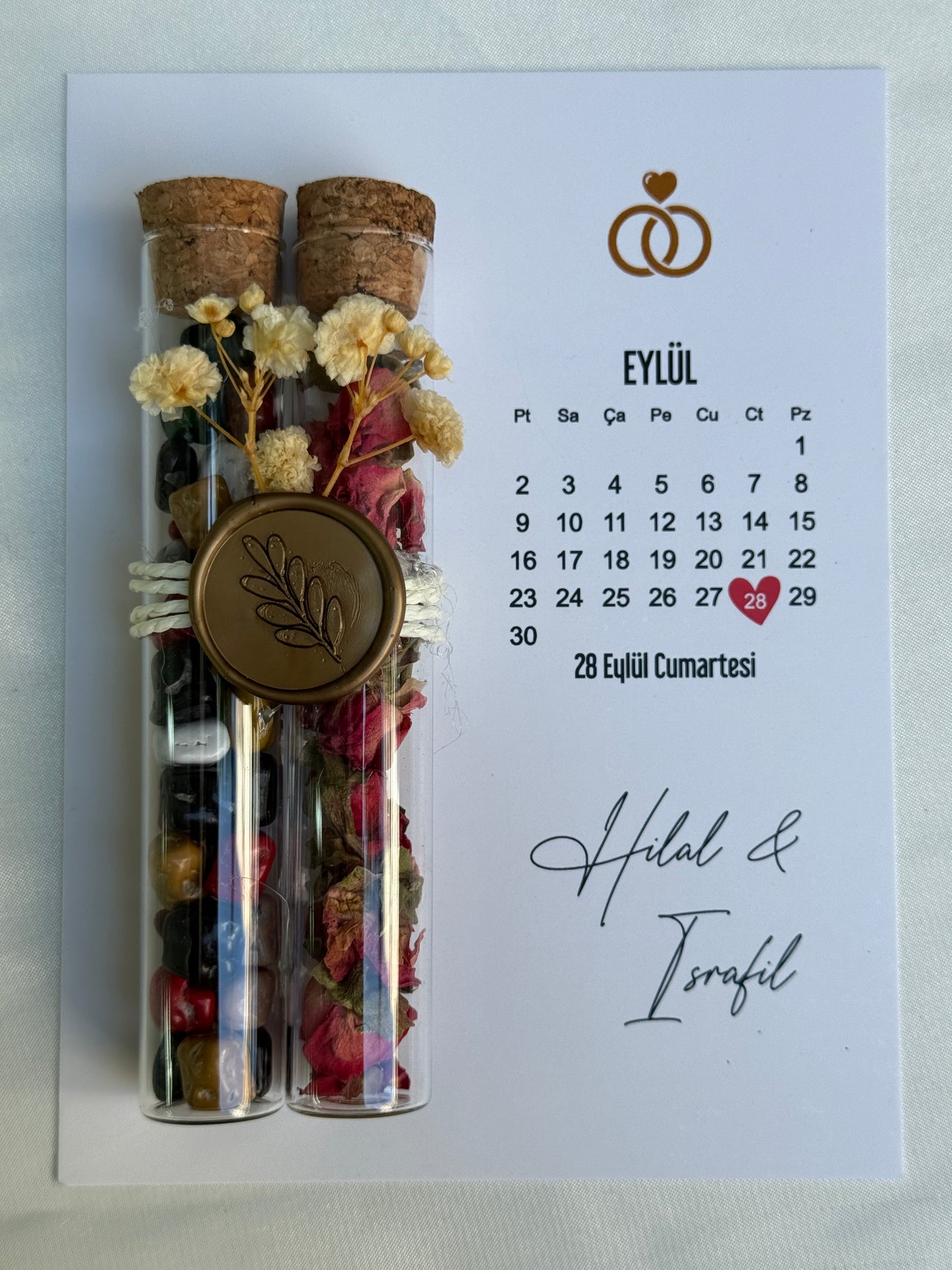 Gastgeschenk Set Reagenzgläser mit Siegel und Karte (für 50 Gäste)