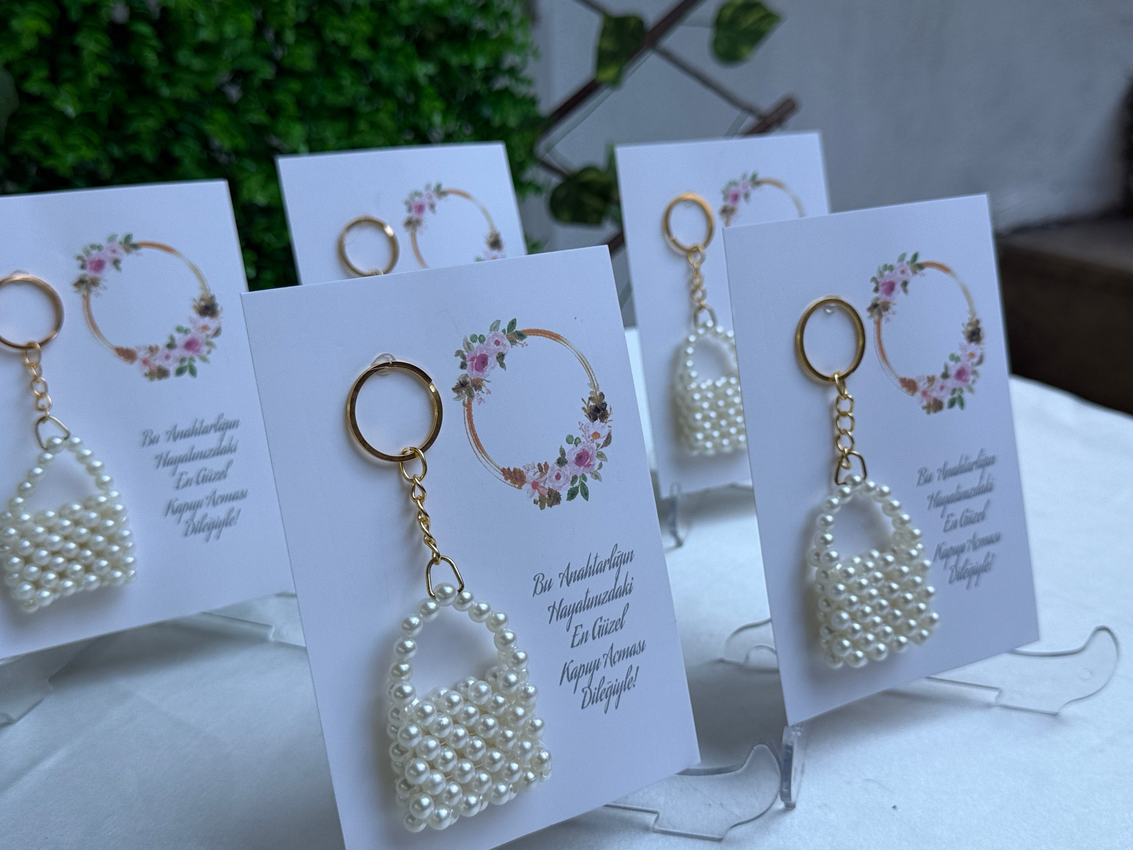 Porte-clés sac de perles