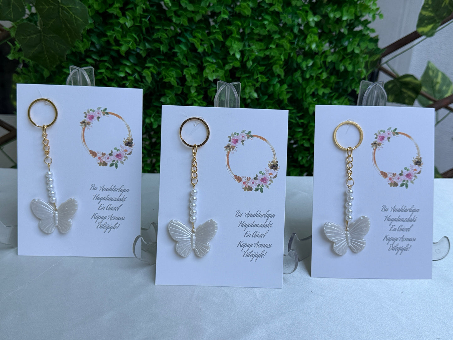 Gastgeschenk Set Perlen Schmetterling Schlüsselanhänger (für 50 Gäste)v