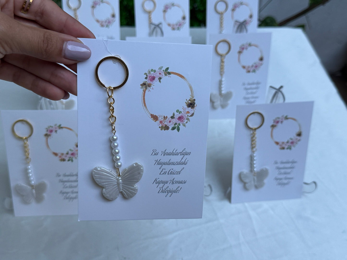 Gastgeschenk Set Perlen Schmetterling Schlüsselanhänger (für 50 Gäste)v