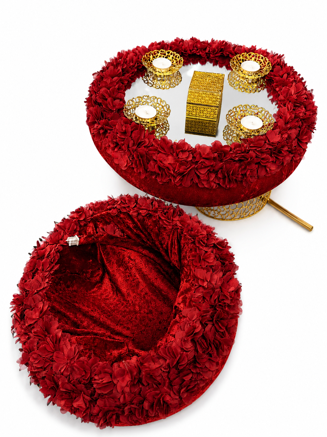 Henna Set in Rot Gold mit Kina Tepsisi und Kina Sepeti fuer Henna Nacht