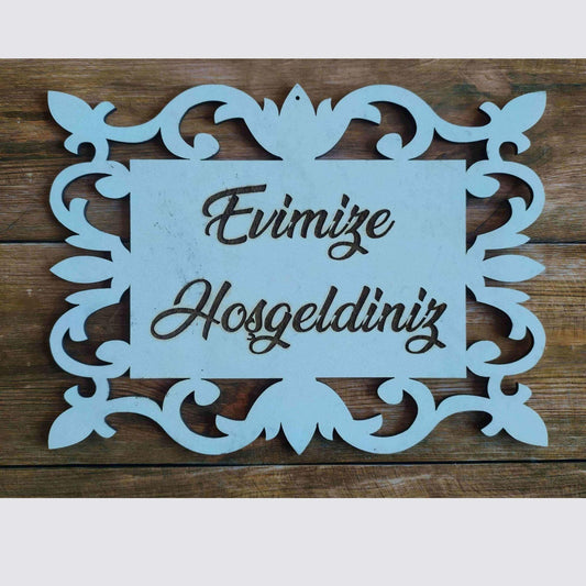 Willkommen Dekoschild Holz