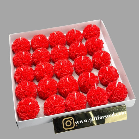 Rosenkerze Rot Set (25 Stück)