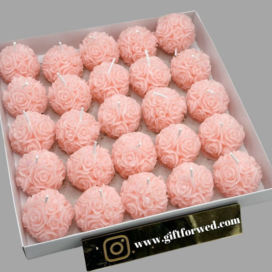 Rosenkerze Rosa Set (25 Stück)