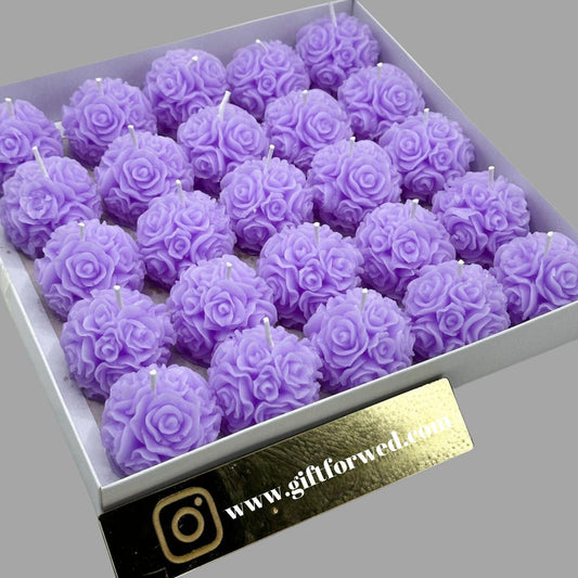 Rosenkerze Lila Set (25 Stück)