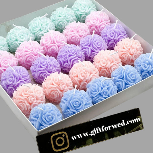 Rosenkerze Mehrfarbig Set