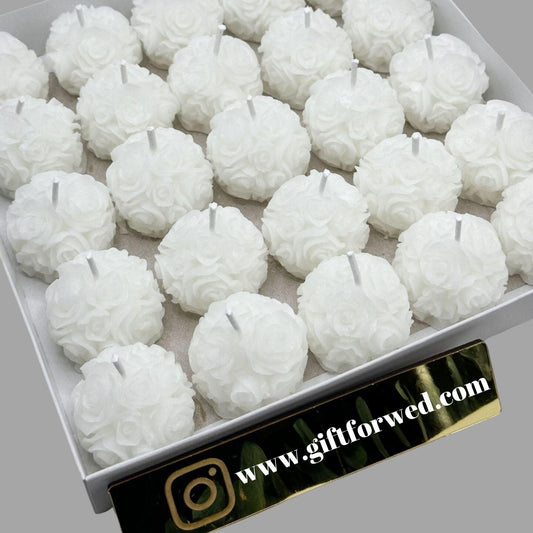 Rosenkerze Weiß Set
