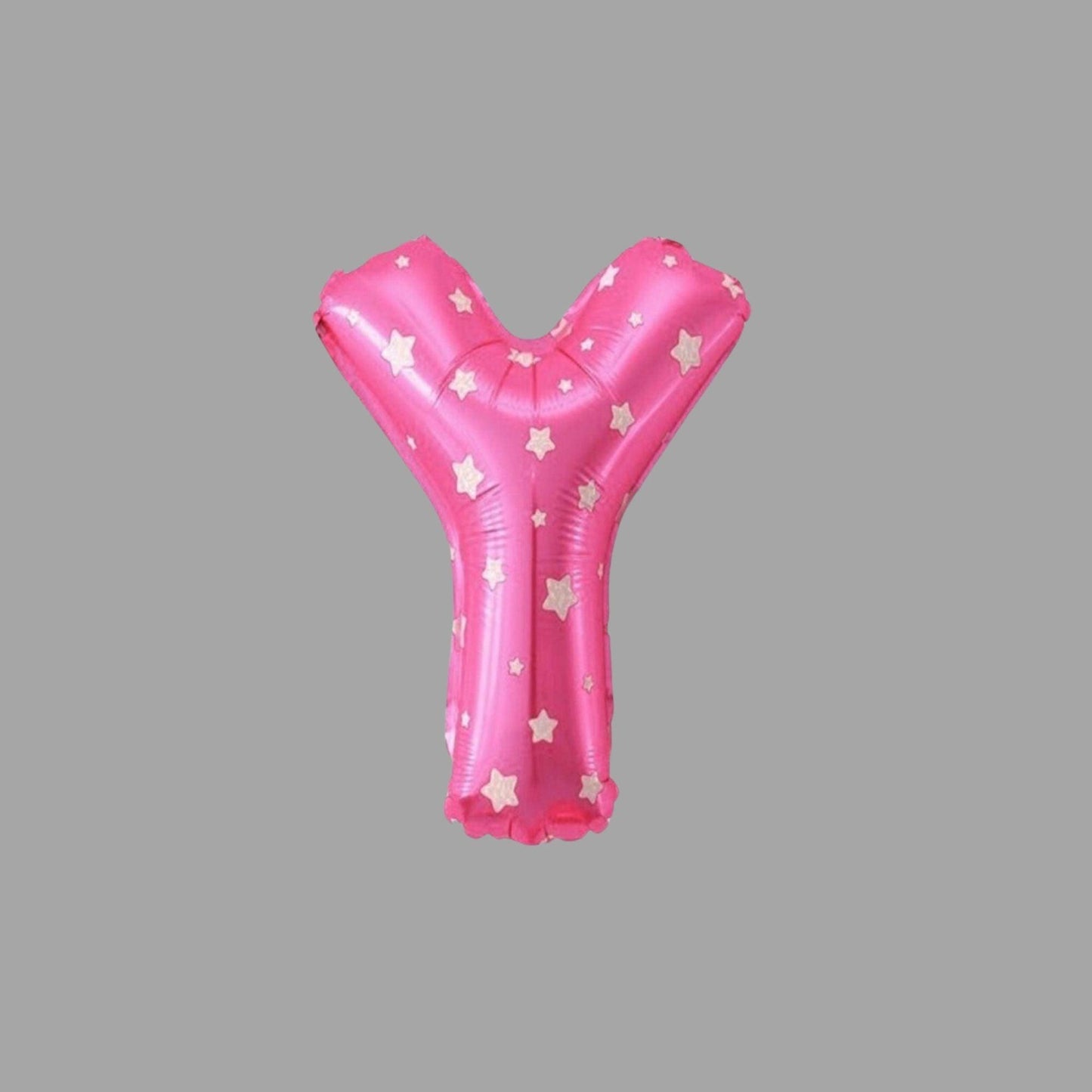 Folienballon Buchstabe Y Rosa mit Sternen
