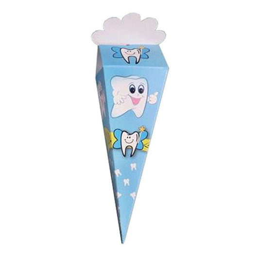 Blaue Schultüten-Geschenkbox mit Motiv