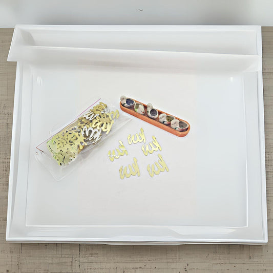 Plexiglas in Silber und Gold ( für 100 Gäste )