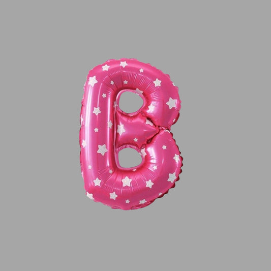 Folienballon Buchstabe B Rosa mit Sternen