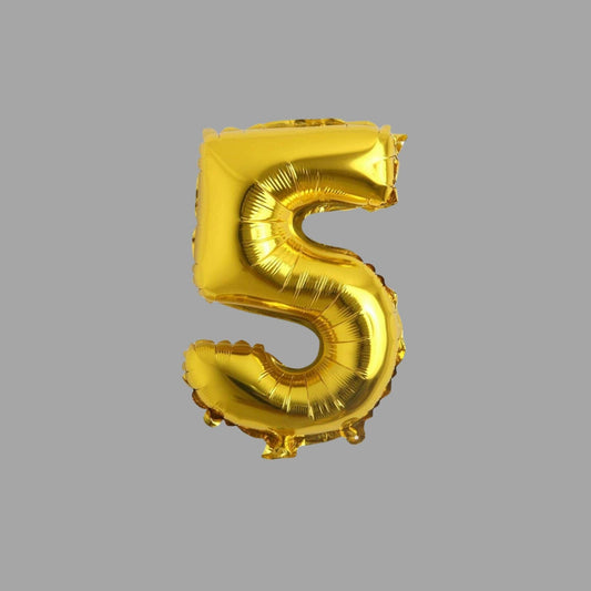 Folienballon Zahl 5 Gold