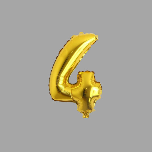 Folienballon Zahl 4 Gold