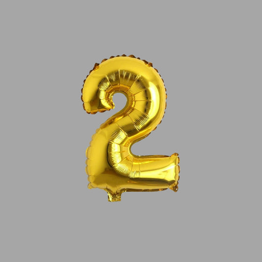 Folienballon Zahl 2 Gold