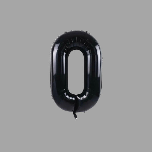 Folienballon Nummer 0 Schwarz