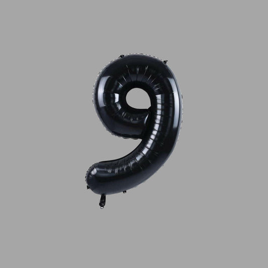 Folienballon Nummer 9 Schwarz