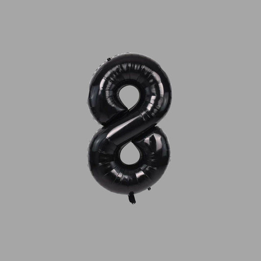 Folienballon Nummer 8 Schwarz