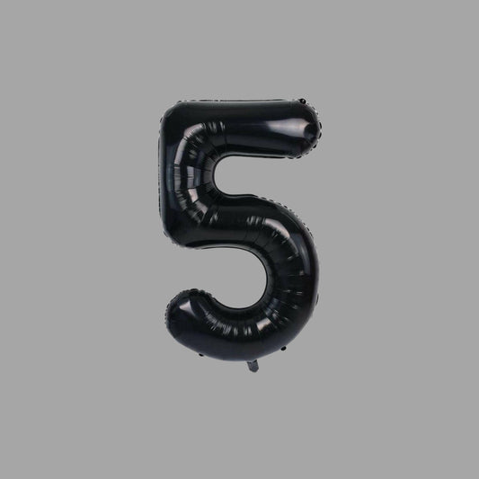 Folienballon Nummer 5 Schwarz