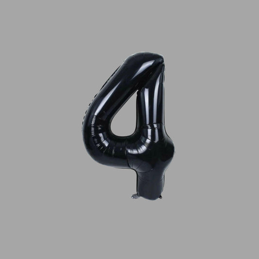 Folienballon Nummer 4 Schwarz