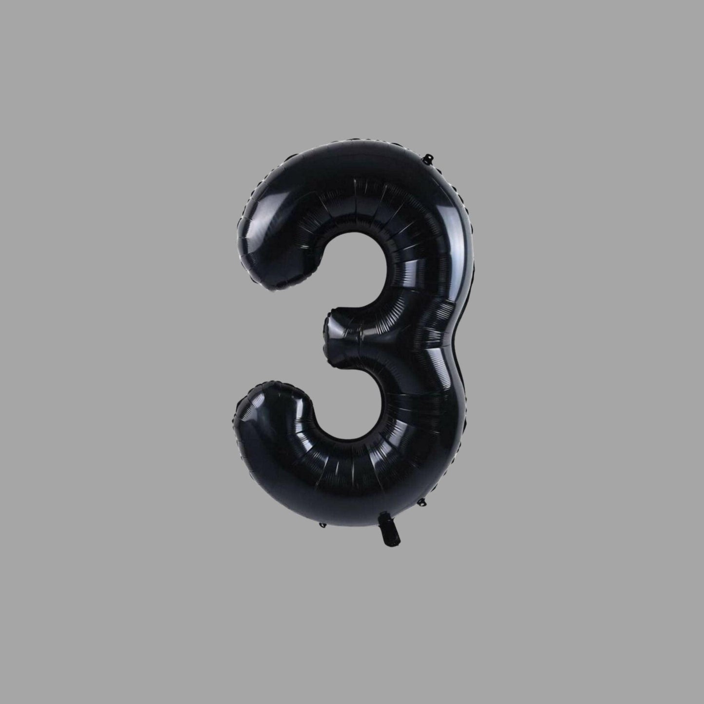 Folienballon Nummer 3 Schwarz