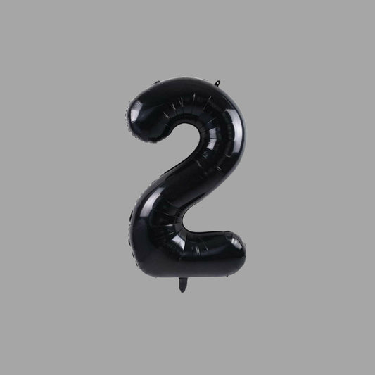 Folienballon Nummer 2 Schwarz