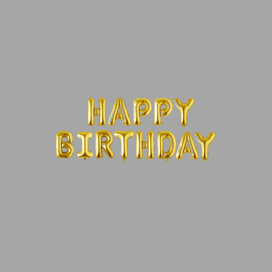 Wanddeko "Happy Birthday" Gold