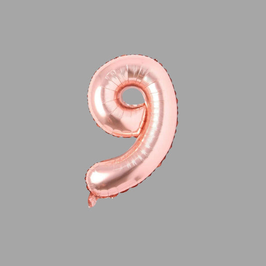 Folienballon Nummer 9 Rosegold
