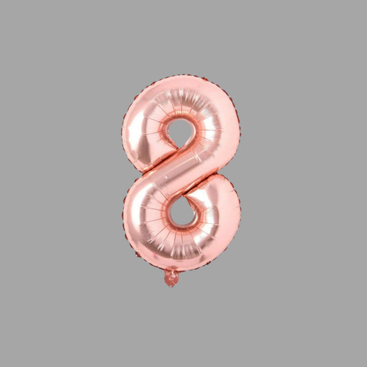 Folienballon Nummer 8 Rosegold