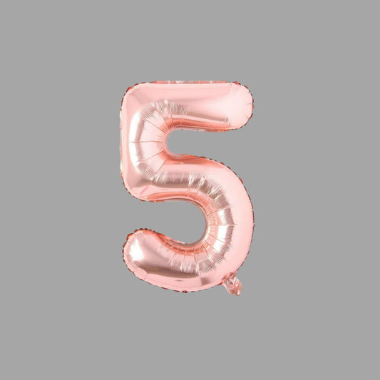 Folienballon Nummer 5 Rosegold