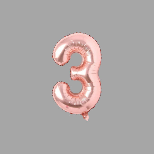 Folienballon Nummer 3 Rosegold