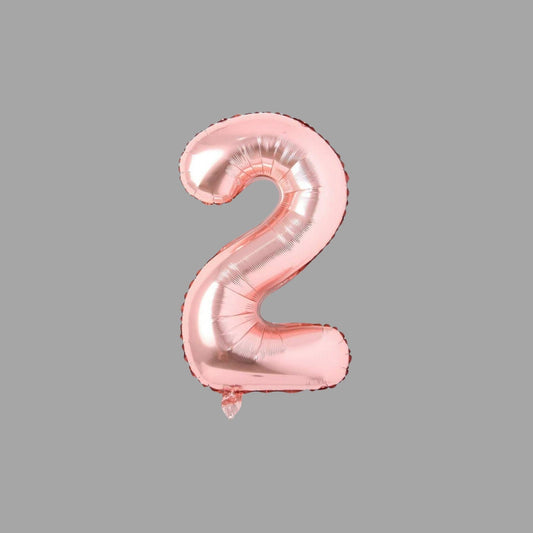 Folienballon Nummer 2 Rosegold