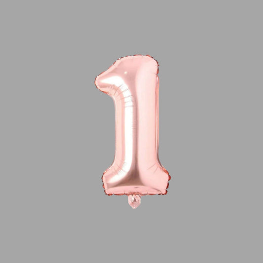Folienballon Nummer 1 Rosegold