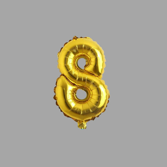 Folienballon Nummer 8 Gold