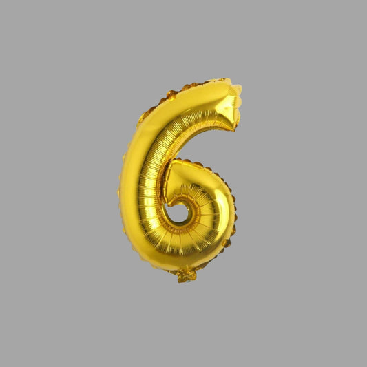Folienballon Nummer 6 Gold