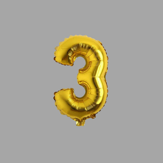 Folienballon Nummer 3 Gold