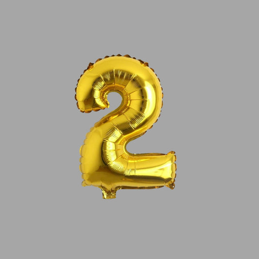 Folienballon Nummer 2 Gold