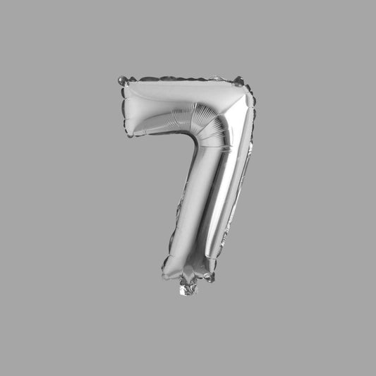 Folienballon Nummer 7 Silber
