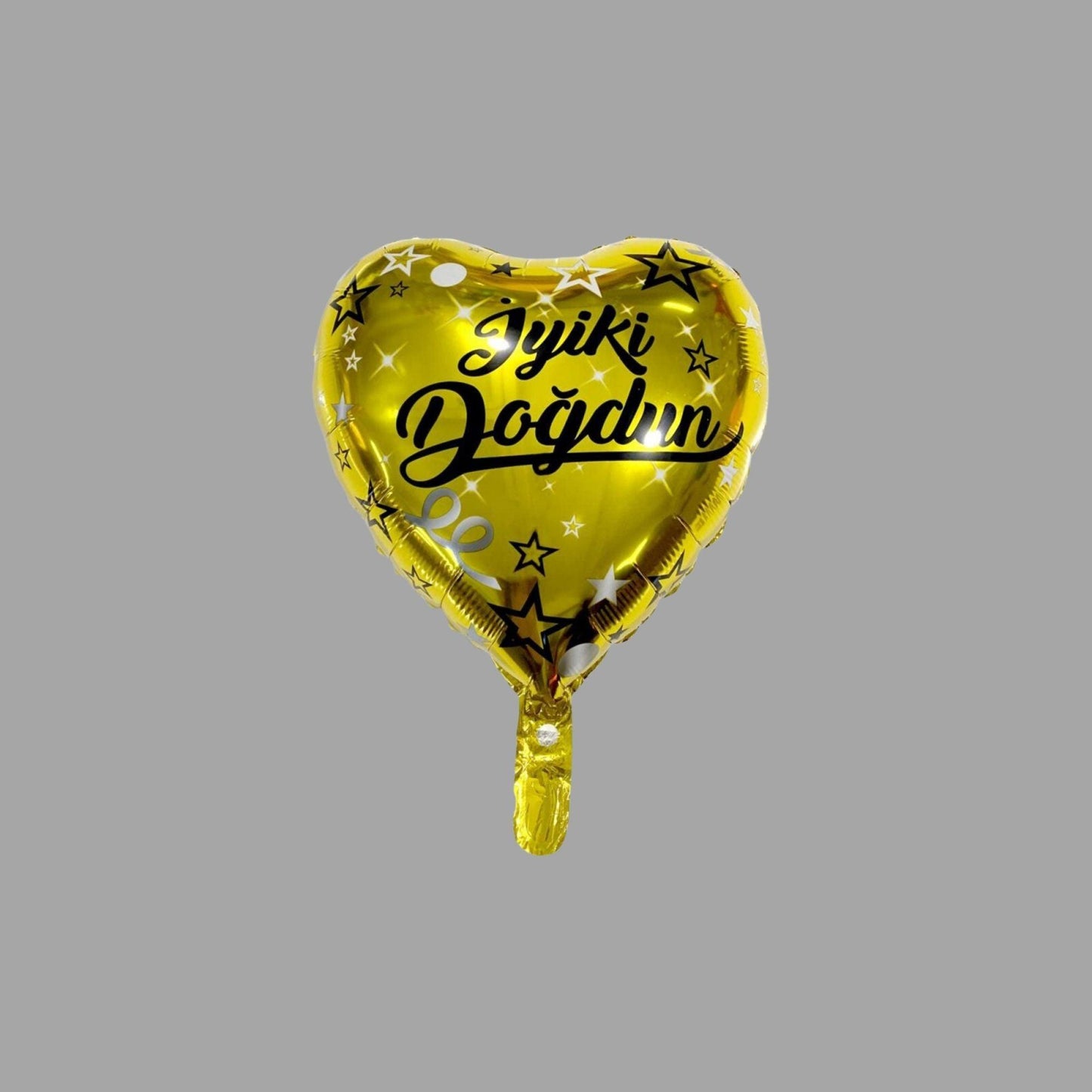 Folienballon Herzform Gold "Glückwunsch zum Geburtstag"