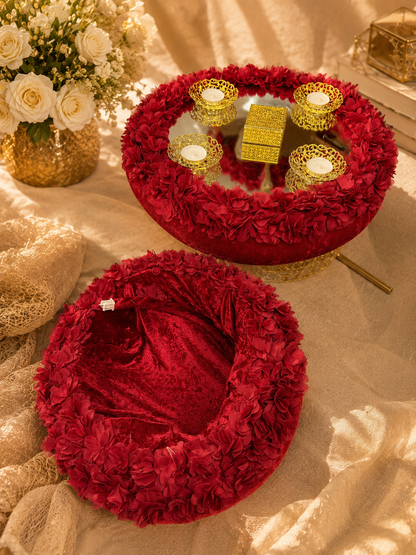 Henna Set in Rot Gold mit Kina Tepsisi und Kina Sepeti fuer Henna Nacht