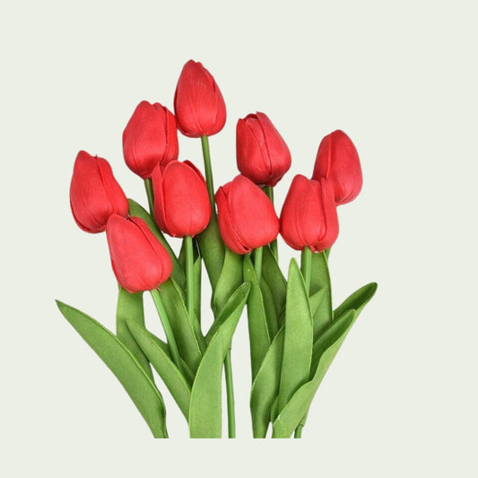 Roter Kunst-Tulpenstrauß