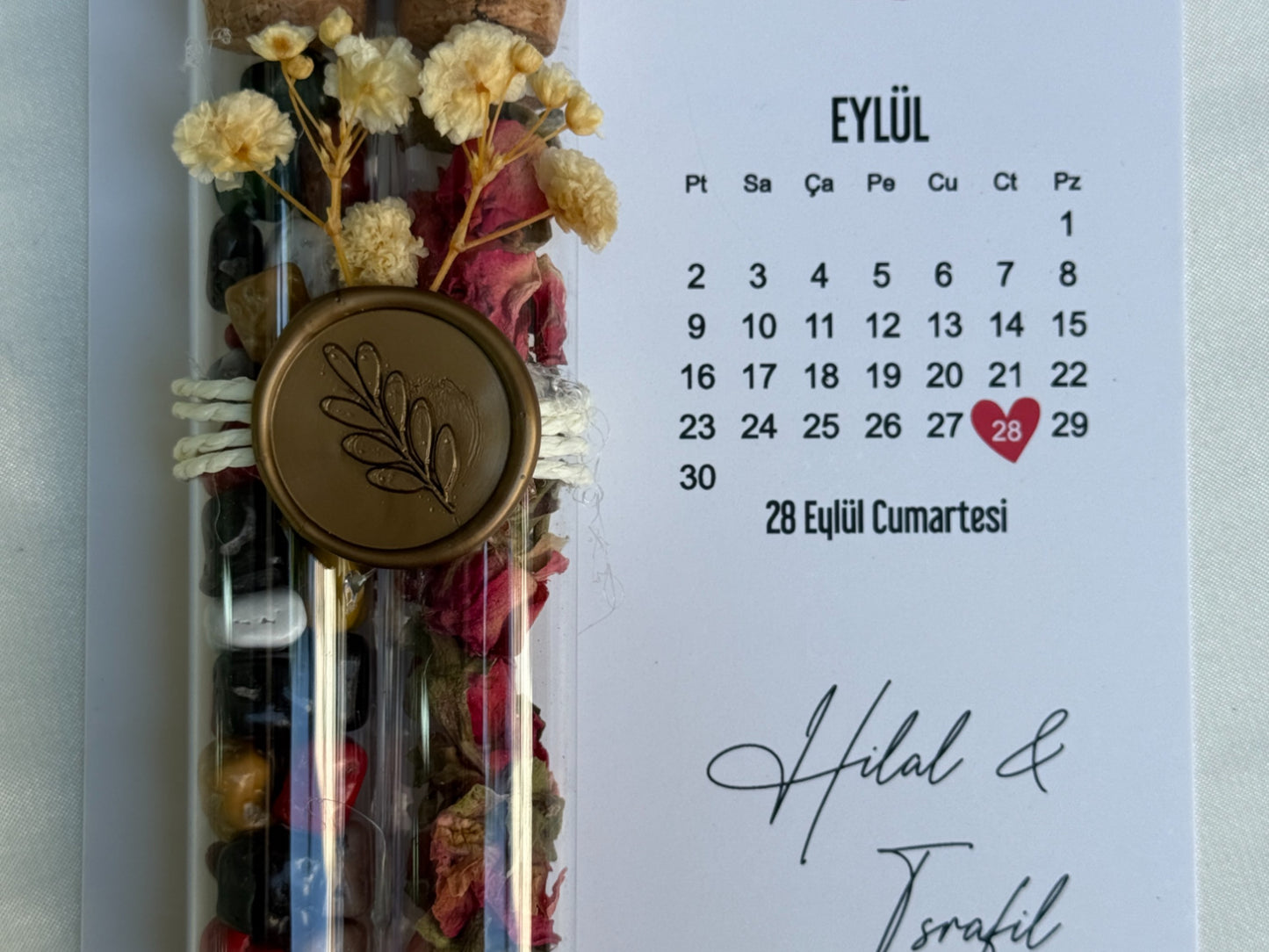 Gastgeschenk Set Reagenzgläser mit Siegel und Karte (für 50 Gäste)
