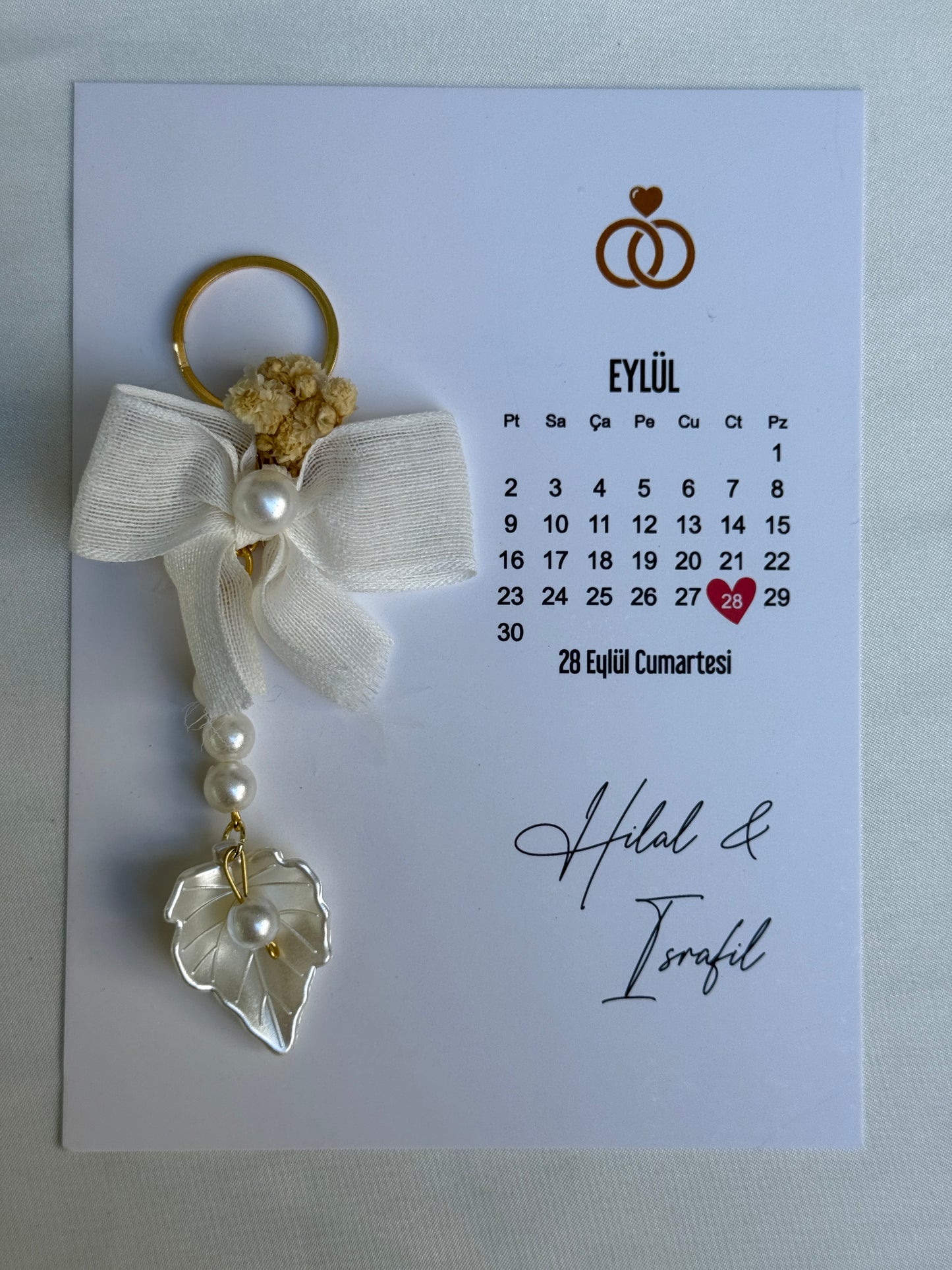 Gastgeschenk Set Perlen‑Schleifen Schlüsselanhänger (für 50 Gäste)
