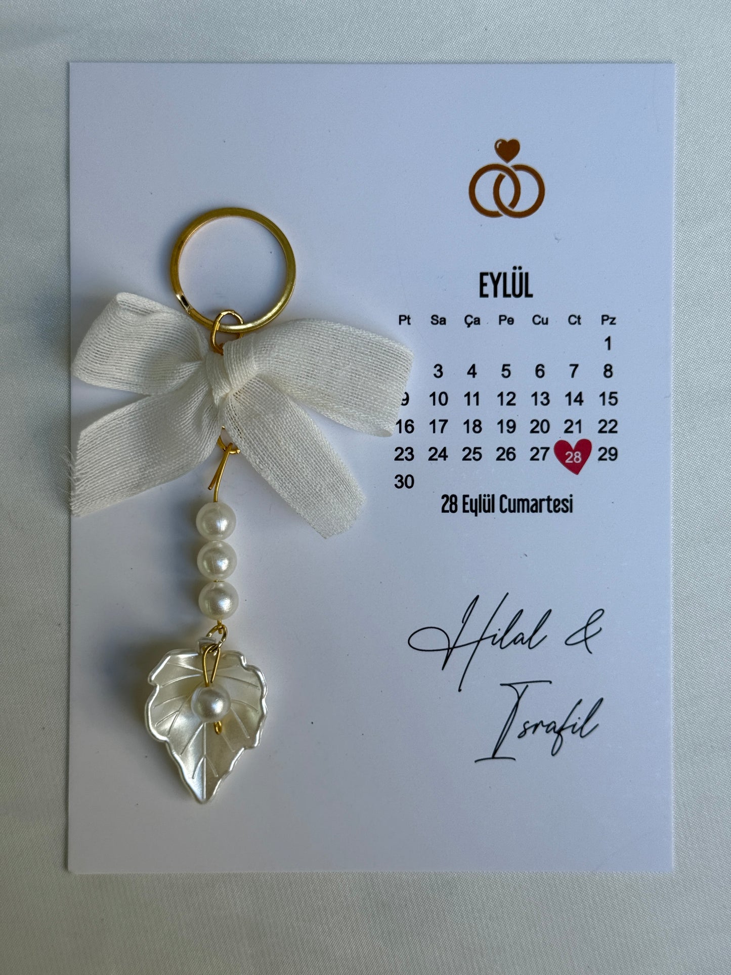 Gastgeschenk Set Perlen‑Schleifen Schlüsselanhänger (für 50 Gäste)